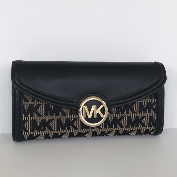 Michael Kors Handbags - Michael Kors MK Fulton Large Jacquard Wallet